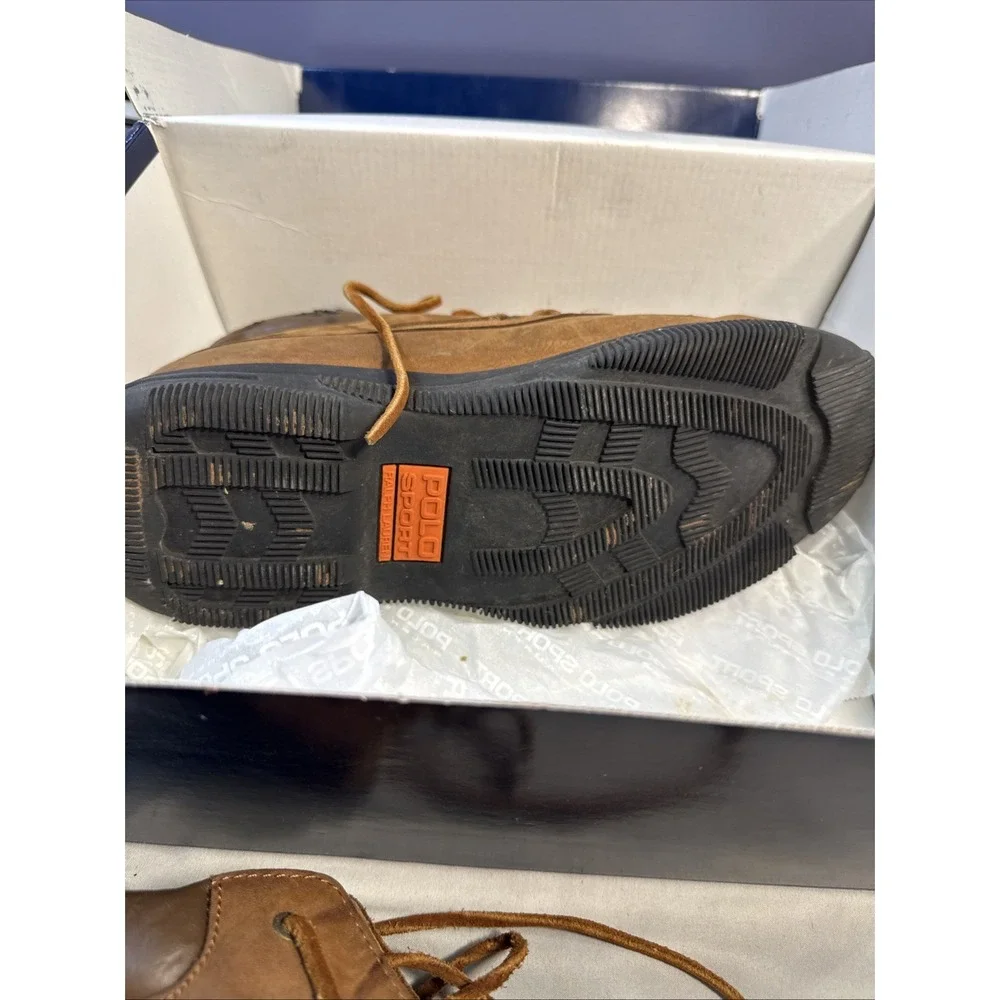 Polo Sport Ralph Lauren Men's Brown Leather Moc Toe Chukka Boots Size 7